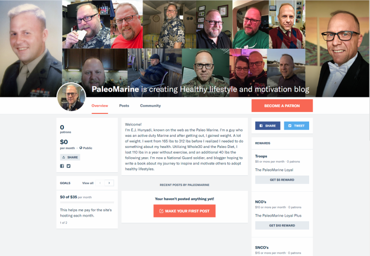 2018-01-30 22_43_00-PaleoMarine is creating Healthy lifestyle and motivation blog _ Patreon